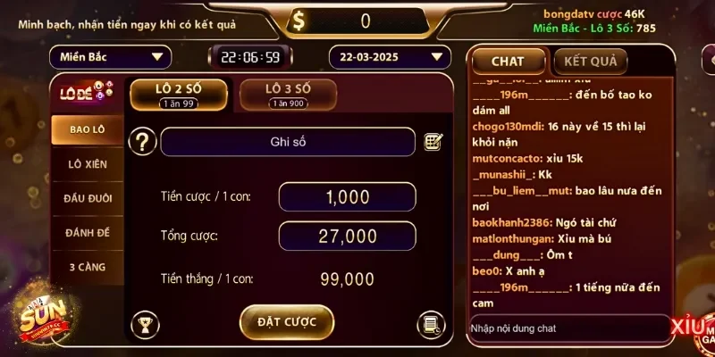 Bao Lô Sunwin - Bí Quyết Thắng Lớn Và Chơi Cược Hiệu Quả 3 Chọn vào hình thức bao lô mà bạn muốn đặt cược