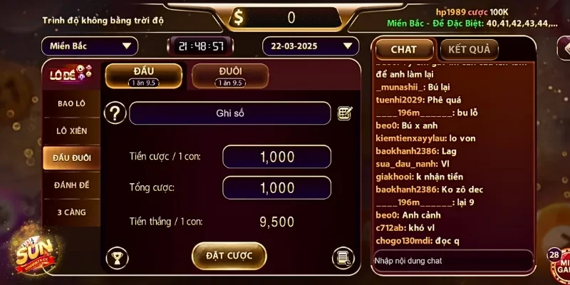 Thành viên đặt cược vào đề đầu đuôi và xác nhận