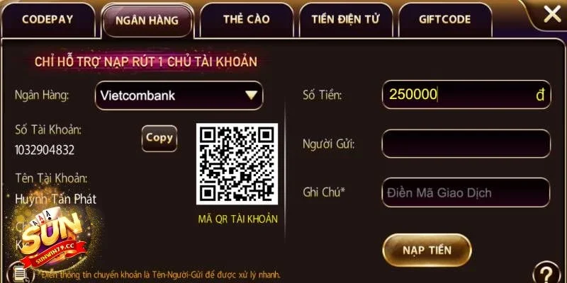 Hướng dẫn đầy đủ các bước nạp tiền Sunwin nhanh chóng